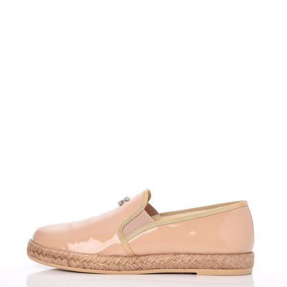Chanel Patent CC Loafers Espadrille 35 Beige 1 of 9