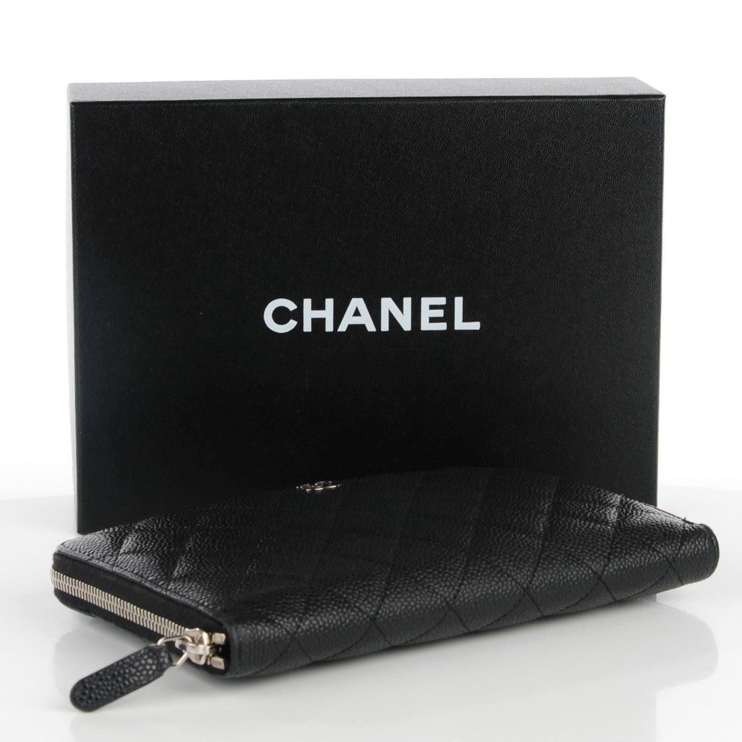 Chanel Caviar Quilted Large Zip Around Organizer Wallet Black 4 of 8