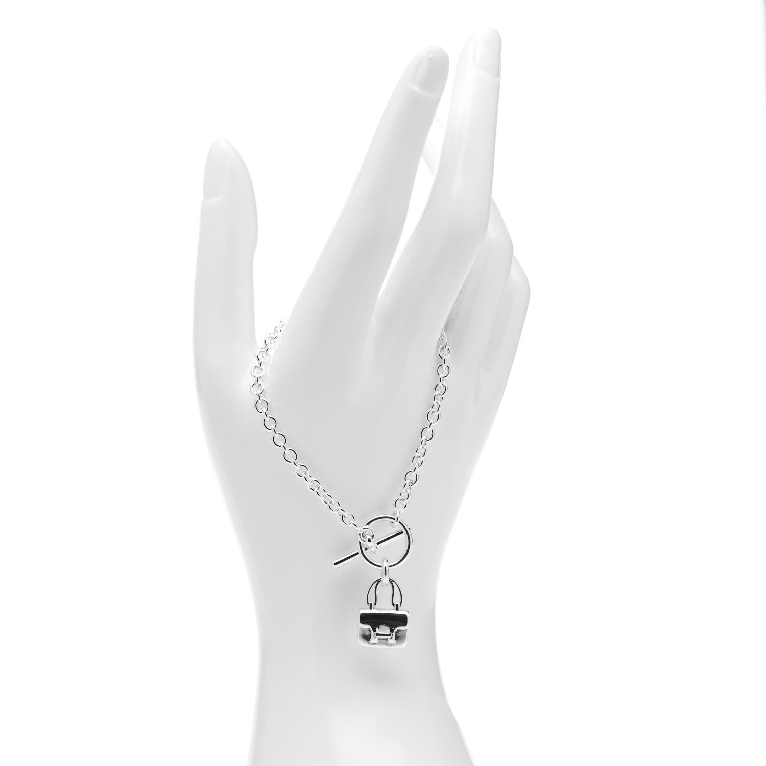 Hermes Sterling Silver Amulettes Constance Bracelet ST 2 of 6