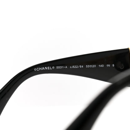 Chanel Acetate Metal Butterfly Sunglasses 5531-A Black Pink 5 of 9