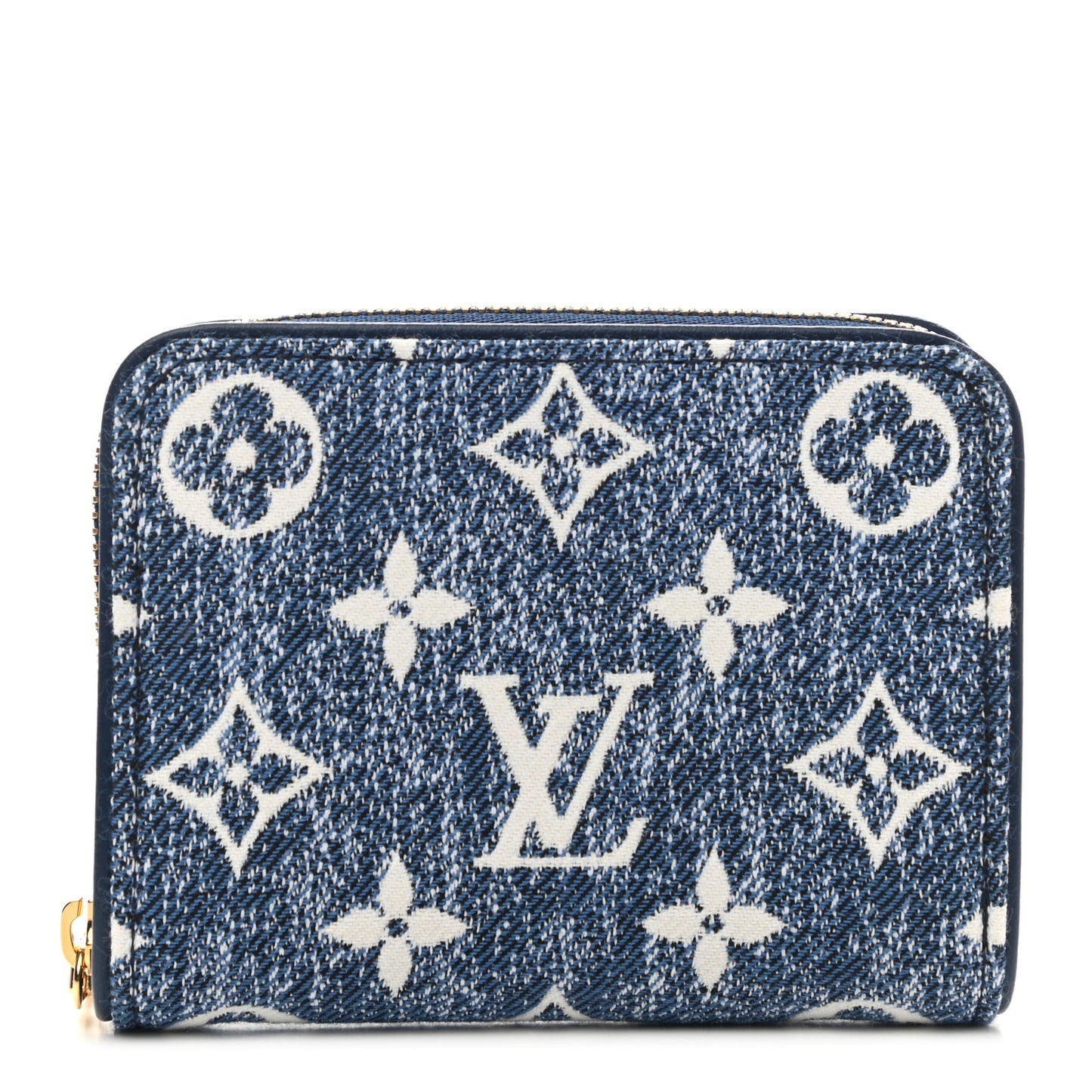 Denim Monogram Jacquard Zippy Coin Purse Bleu
