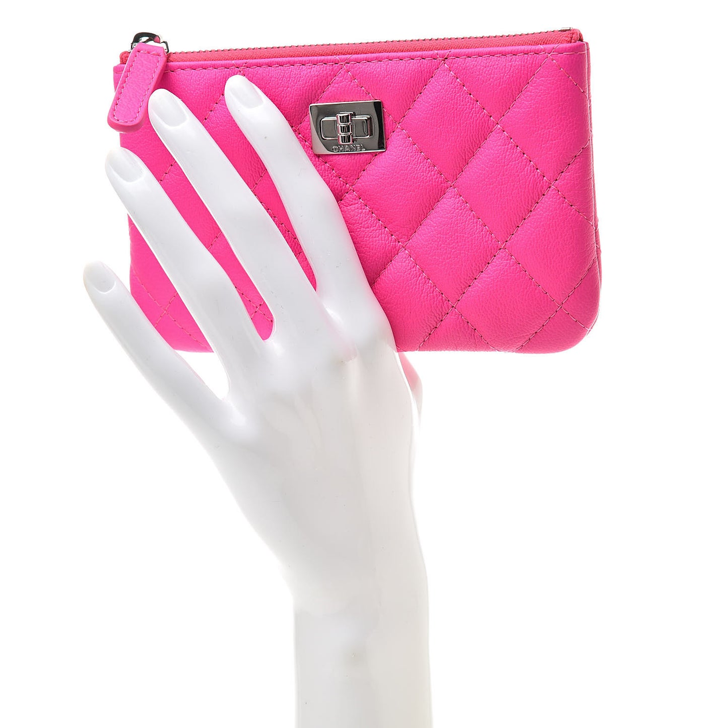 Goatskin Quilted Small Reissue Cosmetic Case Pink