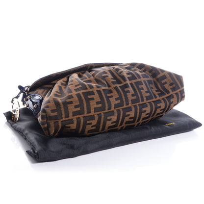 Fendi Zucca Patent Small Chef Shoulder Bag Tobacco Blue 4 of 9