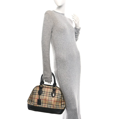 Burberry Haymarket Check Medium Satchel Black 2 of 11