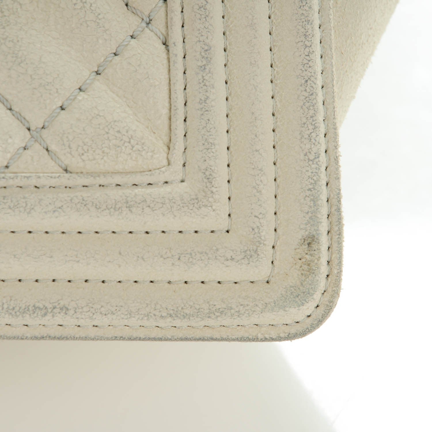 Chanel Goatskin Quilted Large Gentle Boy Flap Dark White 3 of 15