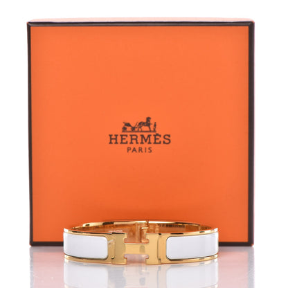 Hermes Enamel Narrow Clic Clac H Bracelet PM White 5 of 5