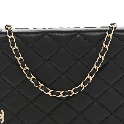 Chanel Lambskin Quilted Book Wallet On Chain WOC Black 8 of 11