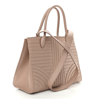 Prada Soft Calfskin Impunture Diagramme Tote Cipria 3 of 10