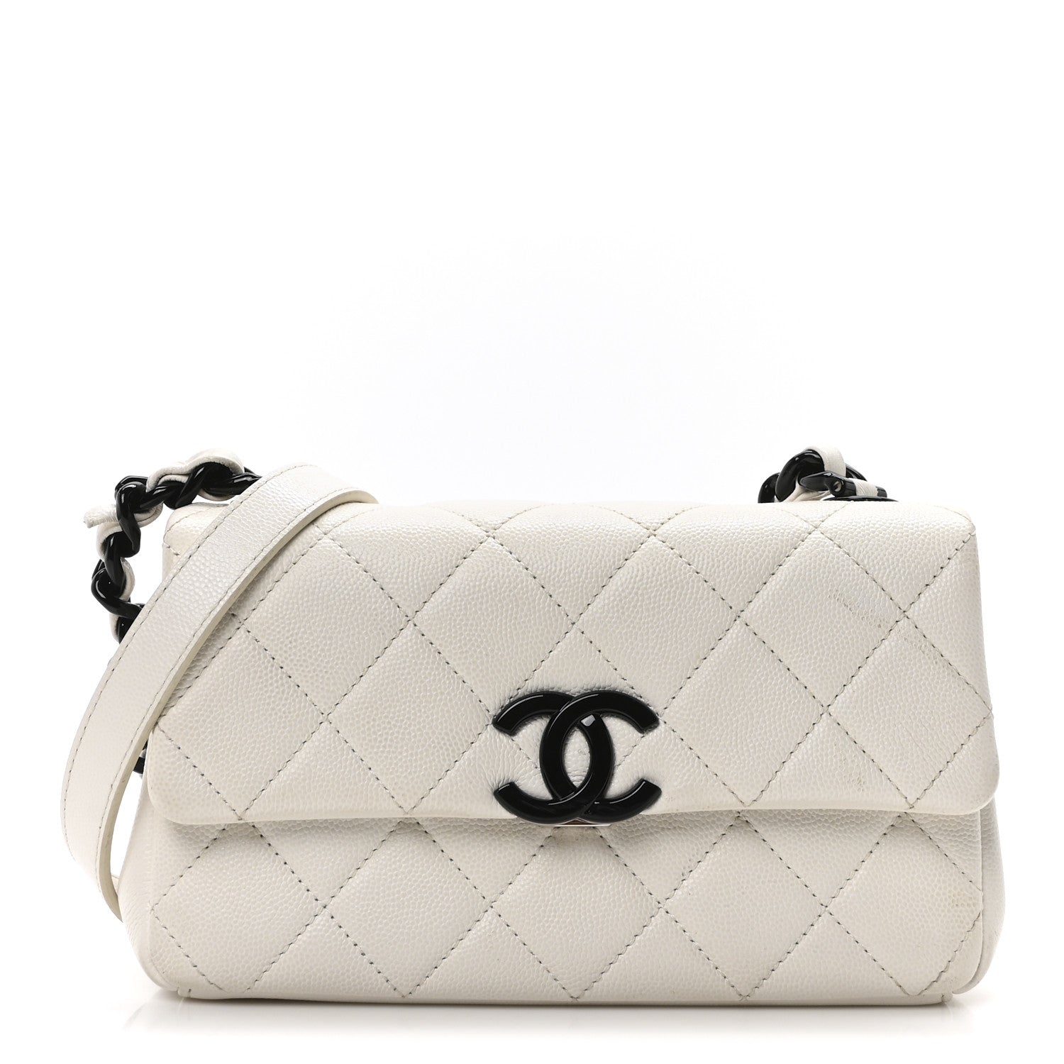 Chanel Caviar Quilted My Everything Small Flap White Black 1 of 10