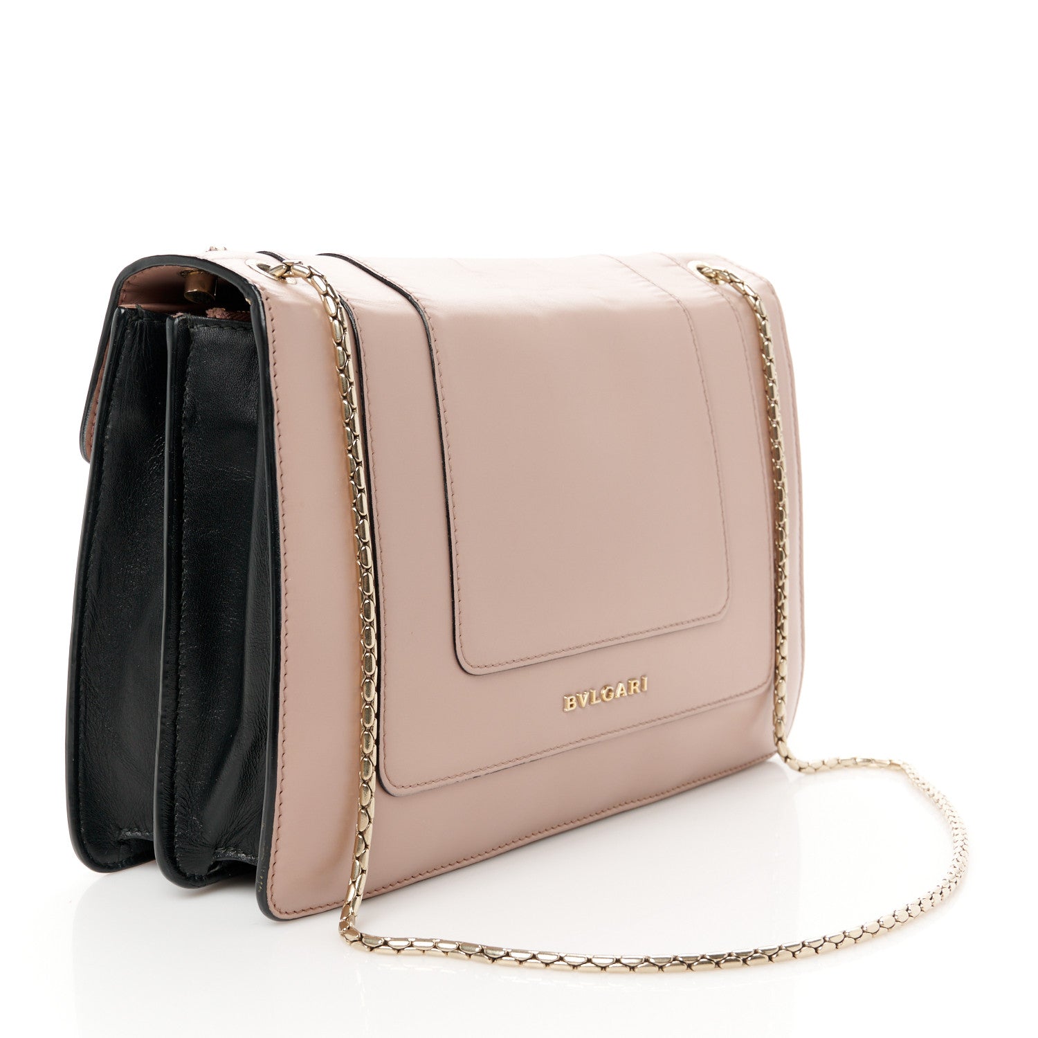 Bulgari Calfskin Scaglie Studs Serpenti Forever Shoulder Bag Desert Quartz 3 of 14