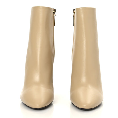 Saint Laurent Nappa Vendome Loulou Ankle Zip Boots 37 Beige 2 of 8