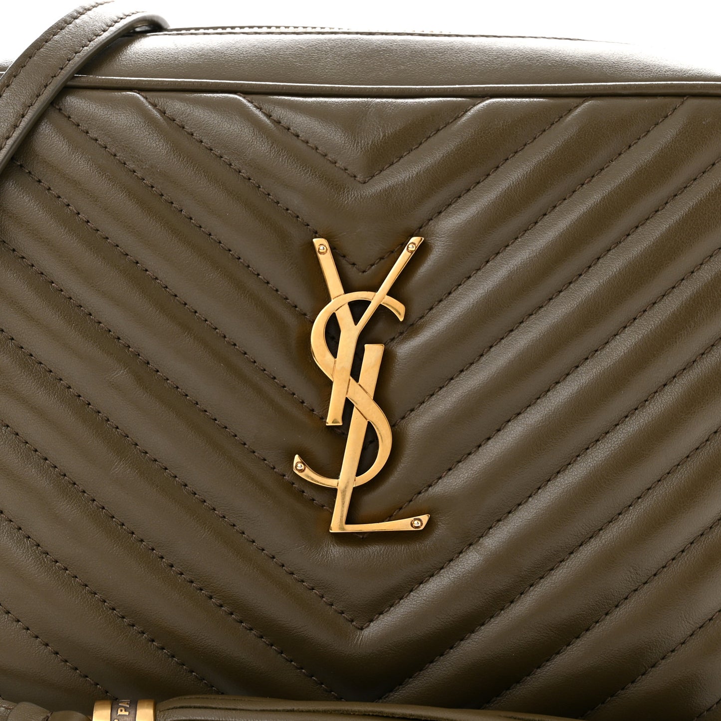 Calfskin Matelasse Monogram Lou Camera Bag Military Olive
