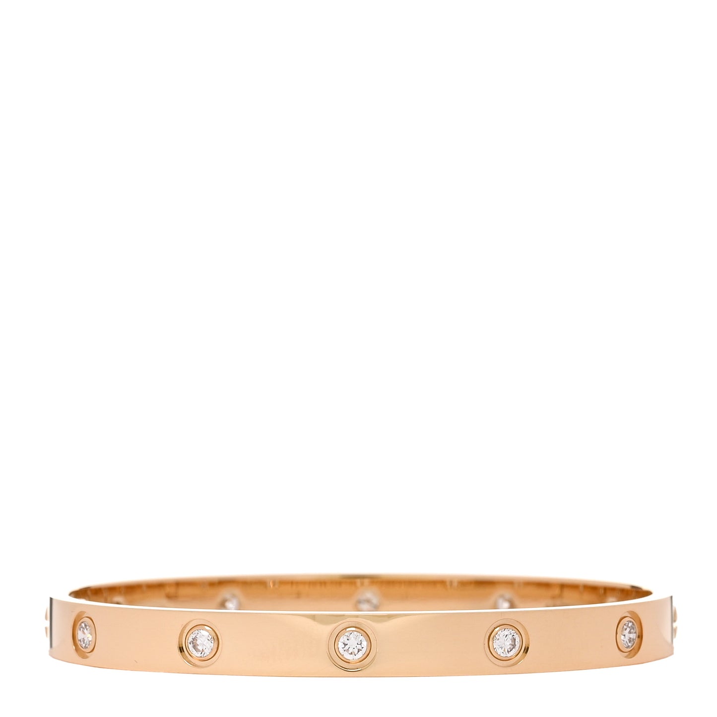 18K Yellow Gold 10 Diamond LOVE Bracelet 17