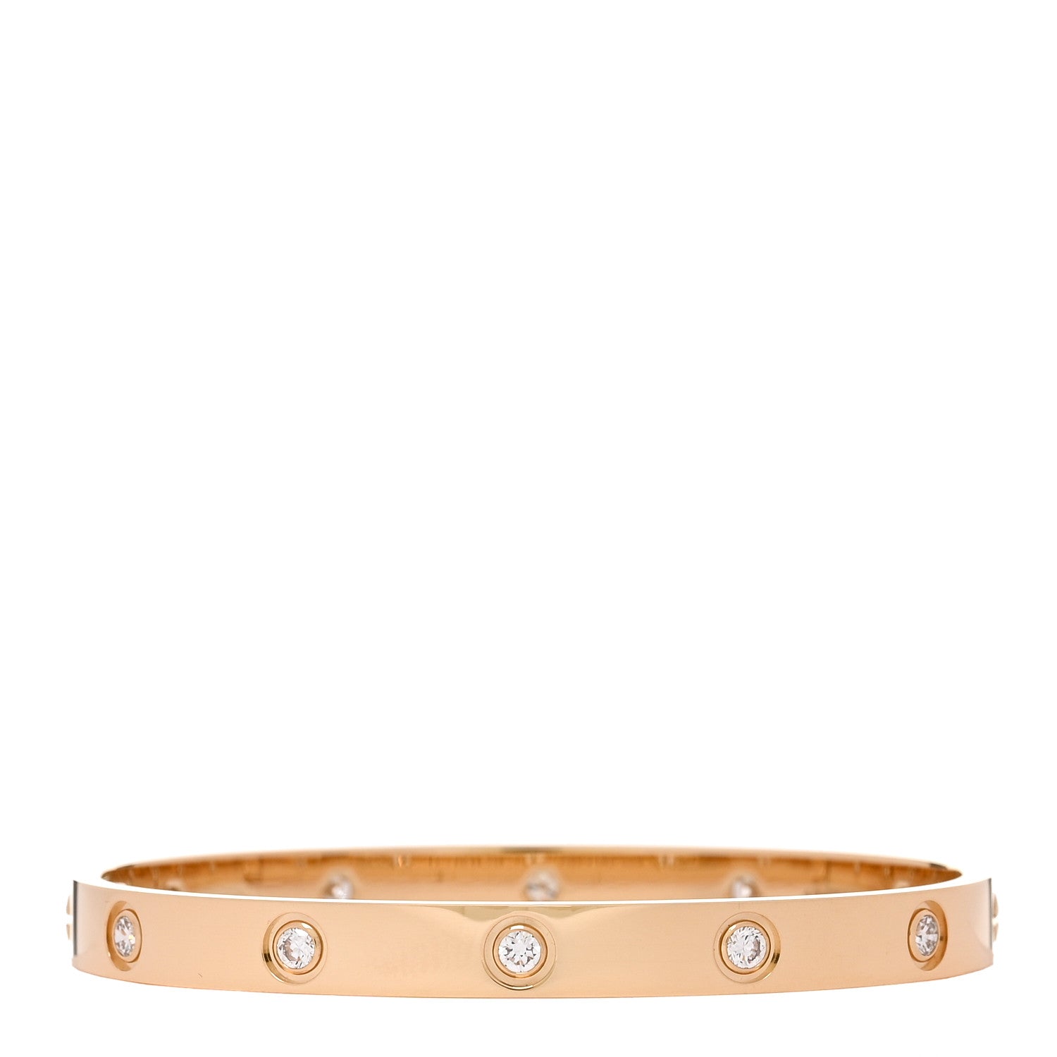Cartier 18K Yellow Gold 10 Diamond LOVE Bracelet 17 2 of 8