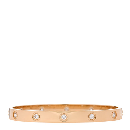 Cartier 18K Yellow Gold 10 Diamond LOVE Bracelet 17 2 of 8