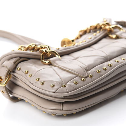 Miu Miu Nappa Quilted Studded Shoulder Bag Calce 6 of 18