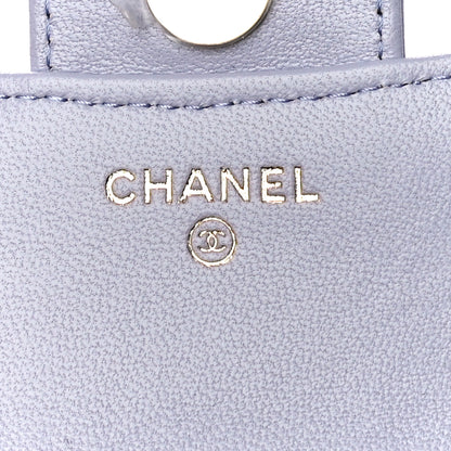 Chanel Lambskin Quilted Top Handle Flap Coin Purse With Chain Light Purple 6 of 12