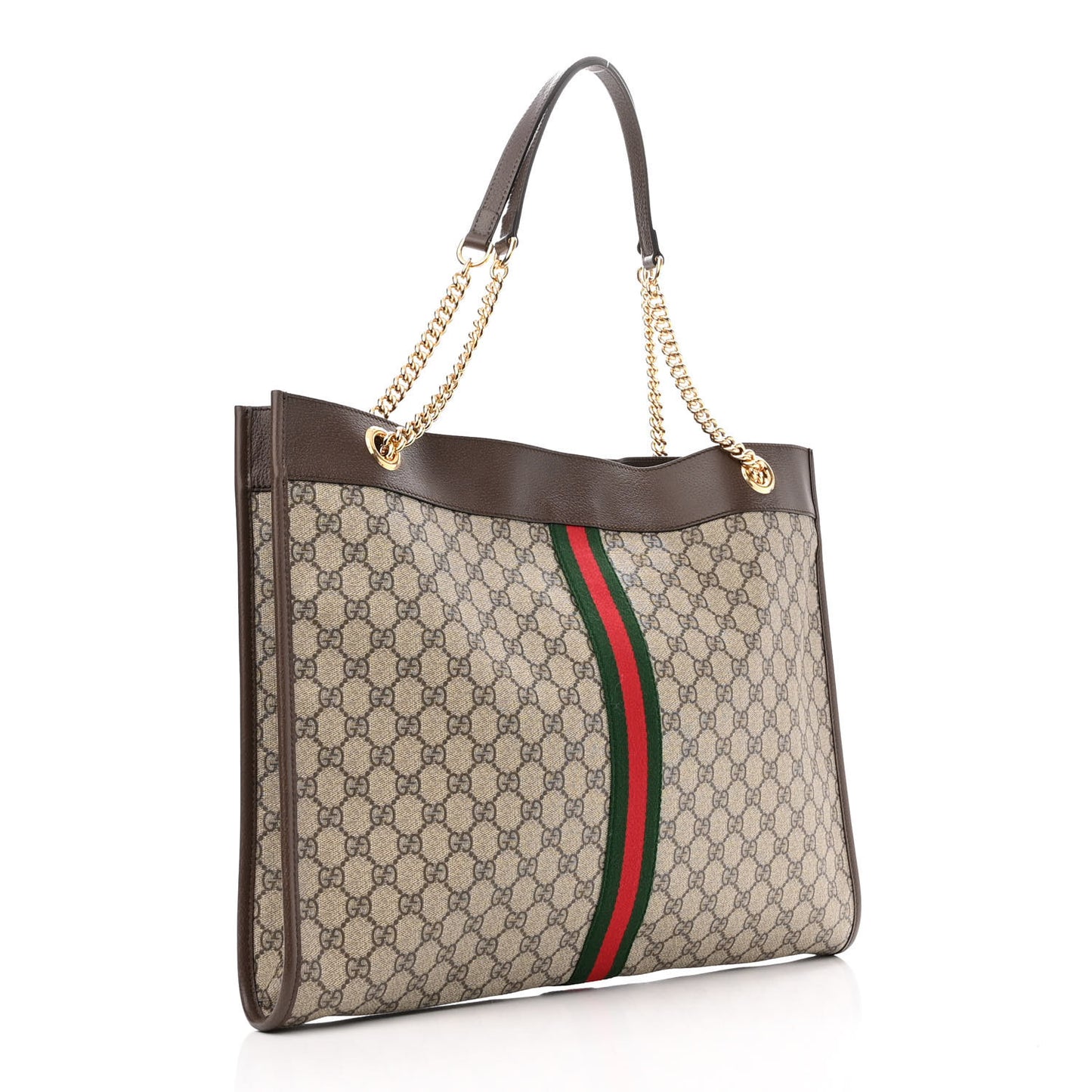 GG Supreme Monogram Large Rajah Chain Tote Beige New Acero