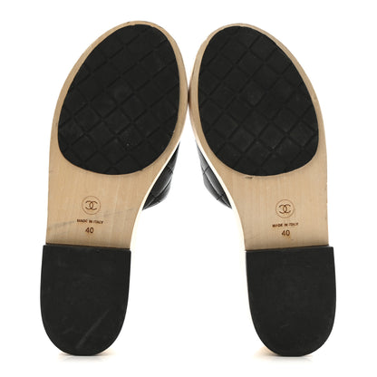 Chanel Lambskin CC Flat Slide Sandals 40 Black 6 of 12