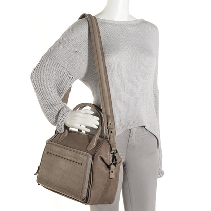 Alexander McQueen McQ Crocodile Embossed Lambskin The YT Bag Dove Grey 2 of 11