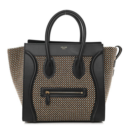 Celine Twill Smooth Calfskin Mini Luggage Dune Black 1 of 10