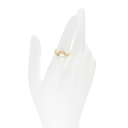 Mikimoto 18K Yellow Gold Diamond Akoya Pearl 8.5-9mm Ring 52 6 2 of 5