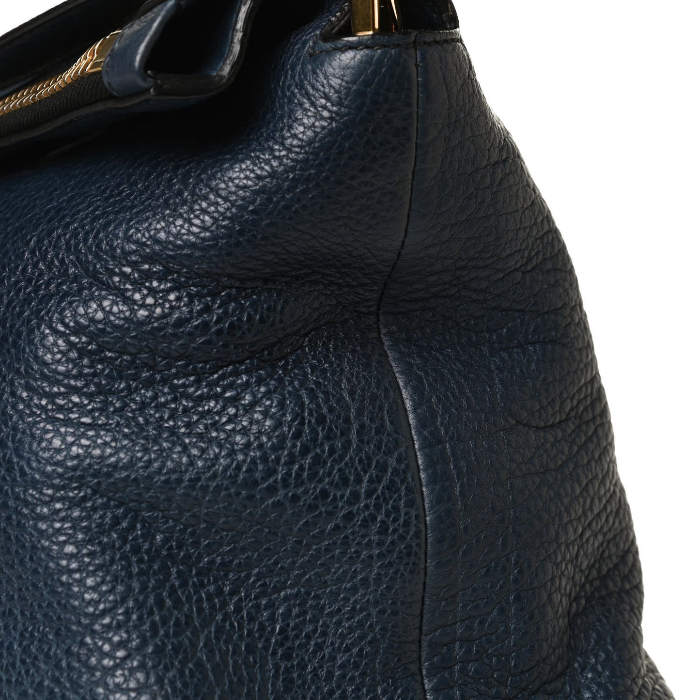 Goatskin Madras Zip Crossbody Bag Navy