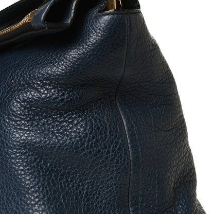 Miu Miu Goatskin Madras Zip Crossbody Bag Navy 14 of 14