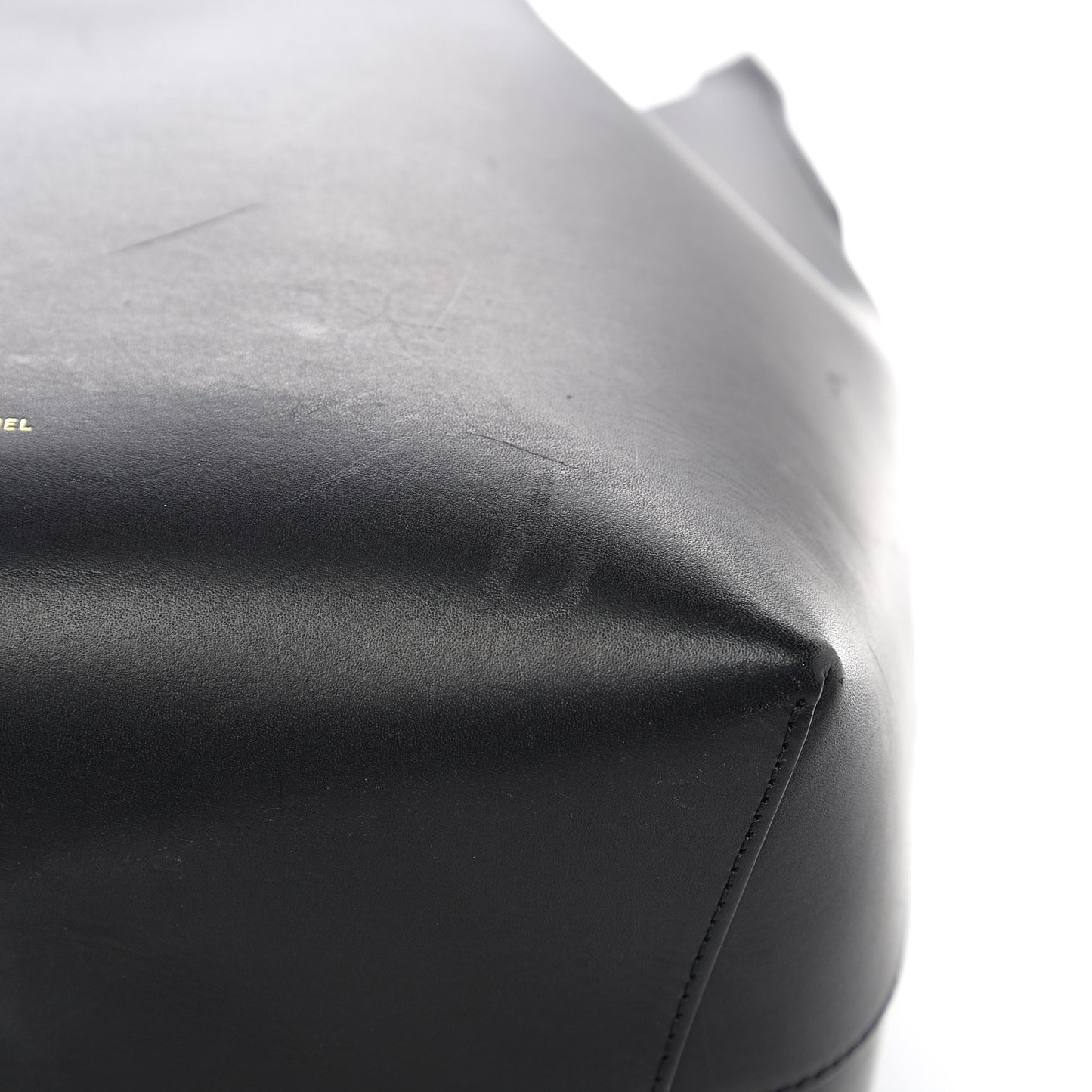 Vegetable Tanned Calfskin Bucket Bag Black Flamma