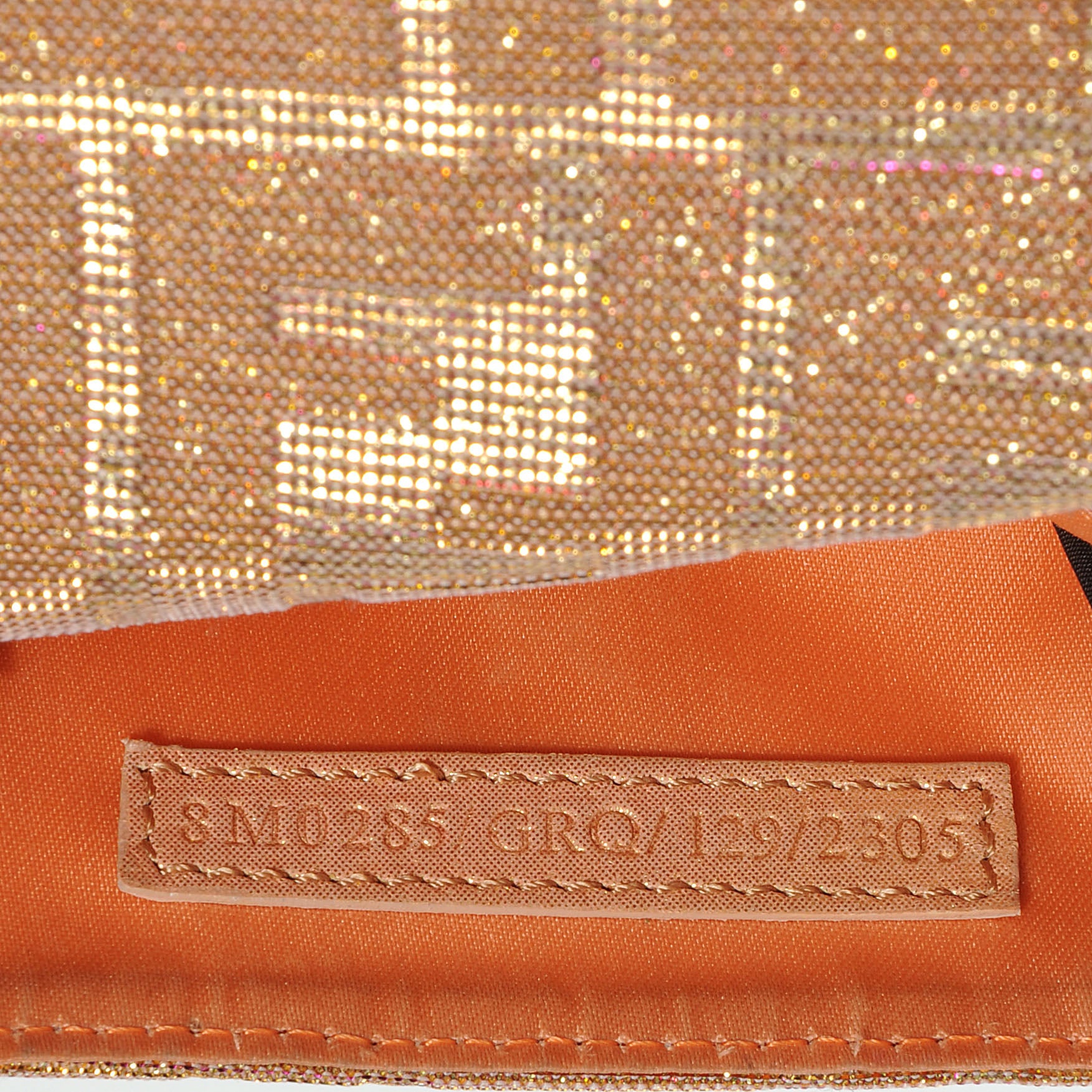 Fendi Metallic Lurex Zucca Wristlet Arancio 7 of 9