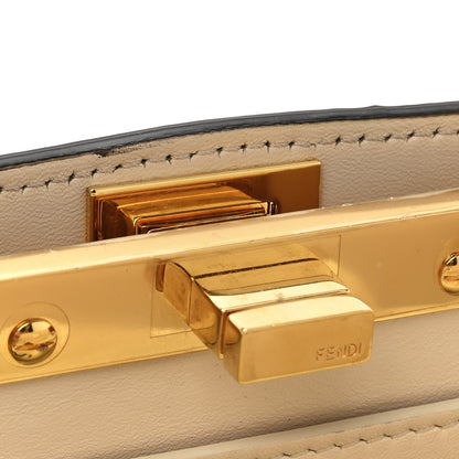 Fendi Snakeskin Shiny Nappa Petite Peekaboo I SEE U Satchel Daisy Roccia Camelia 12 of 12