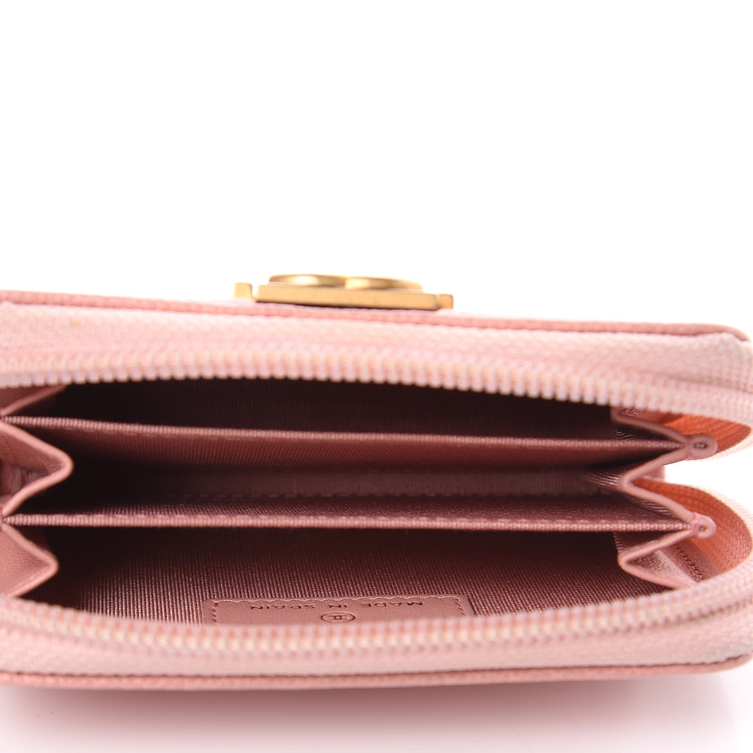 Chanel Caviar Quilted Boy Zip Around Coin Purse Wallet Light Pink 6 of 12
