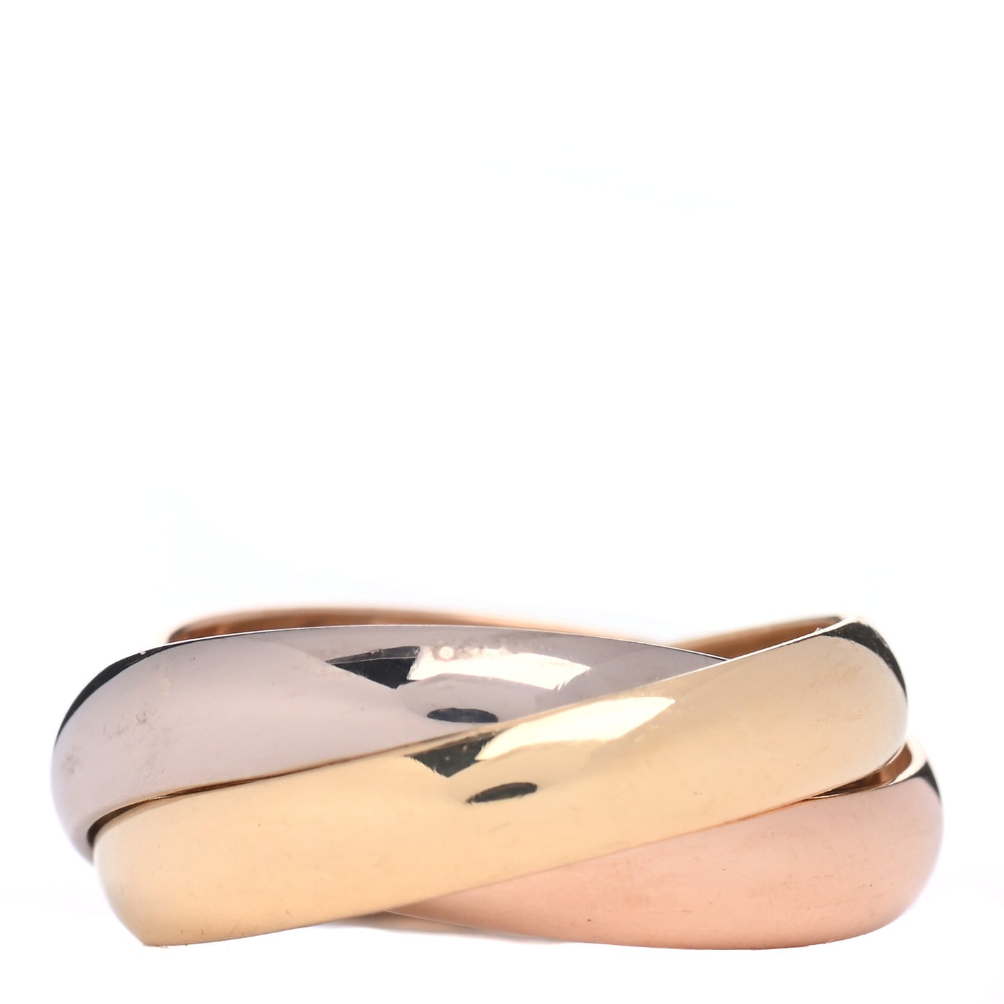 18K Pink Yellow White Gold Classic Les Must De Cartier Trinity Ring 49 4.75