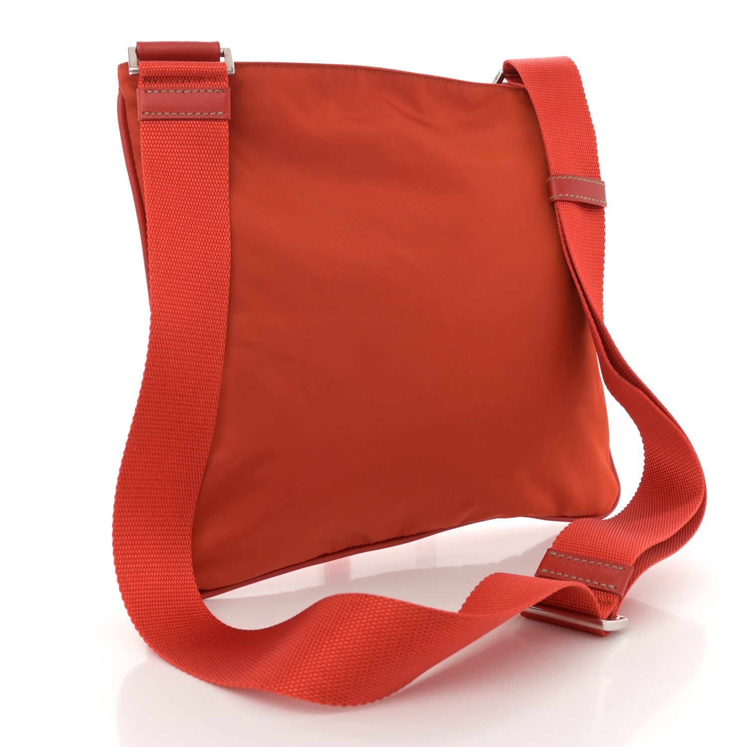 Prada Nylon Vela Flat Messenger Bag Mandarino 3 of 9