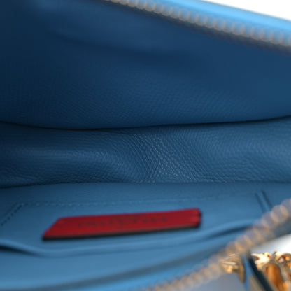 Valentino Garavani Grainy Calfskin Mini Vlogo Hobo Bag Blue 5 of 10