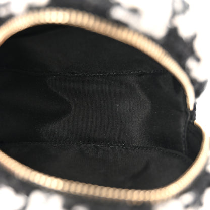 Chanel Tweed Shearling Round Clutch With Chain and Coin Purse Black and White 6 of 14
