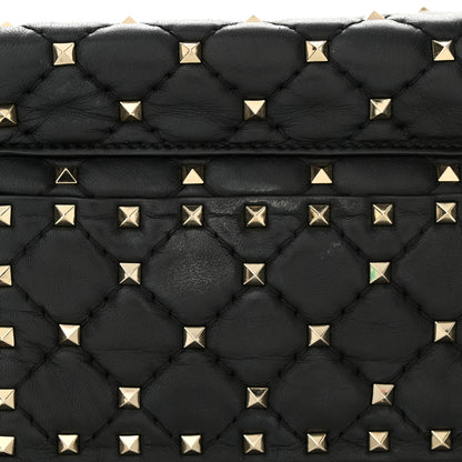 Valentino Garavani Lambskin VLTN Print Quilted Mini Rockstud Spike Backpack Black 12 of 14
