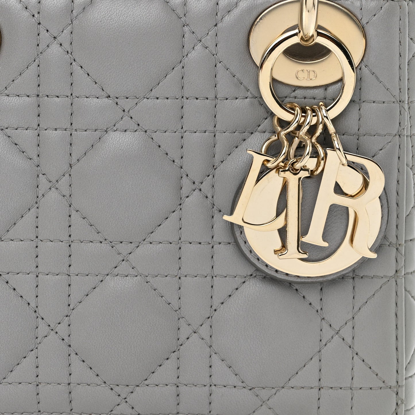 Lambskin Cannage Mini Lady Dior Grey