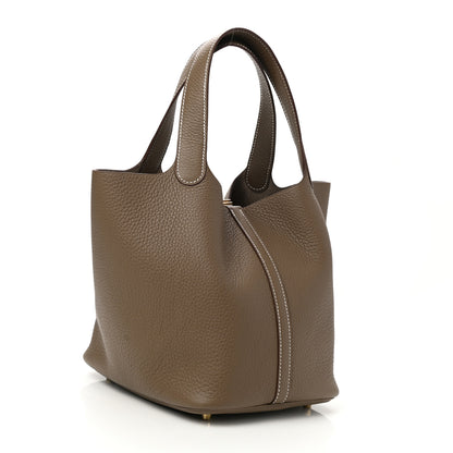 Hermes Taurillon Clemence Picotin Lock 22 MM Etoupe 3 of 11