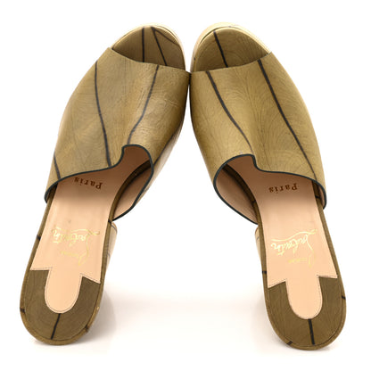 Christian Louboutin Cario Leaf Yazemule 130 Platform Sandals 38 Kaki 2 of 8