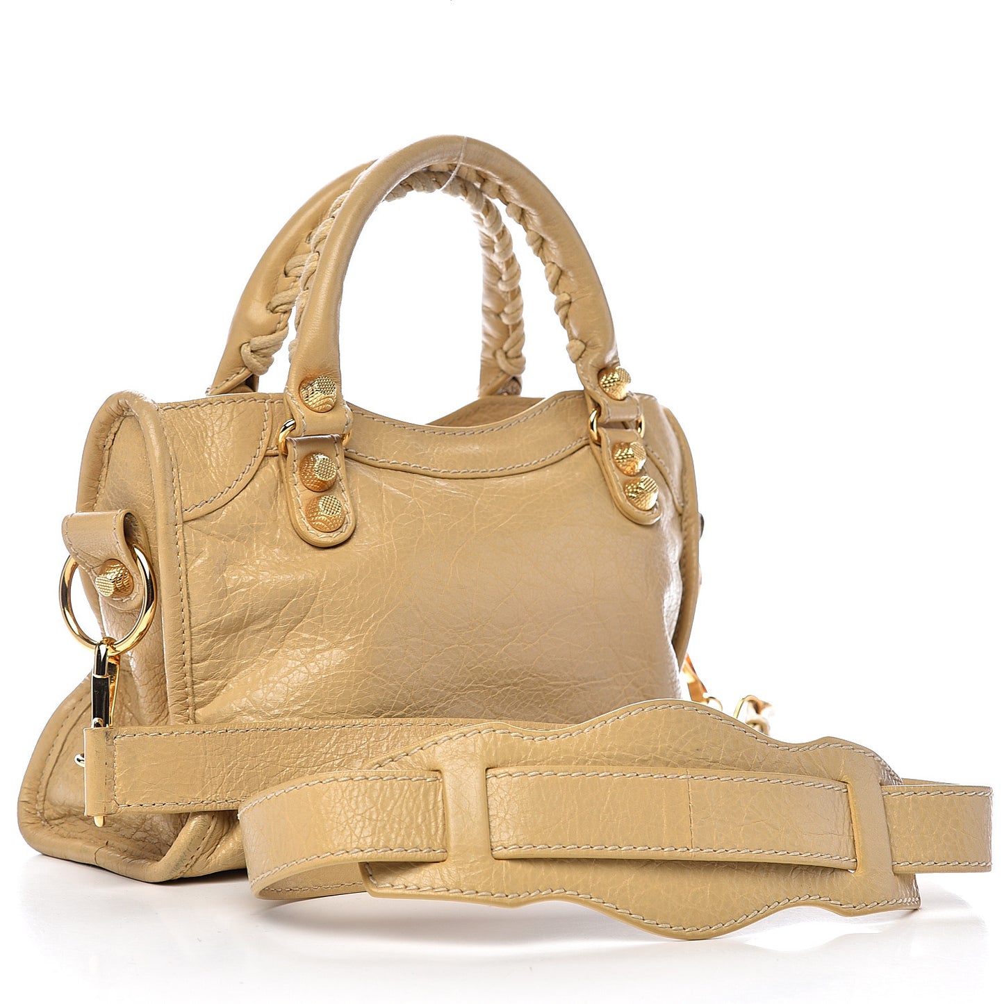 Agneau Giant 12 Gold Hardware Mini City Beige Oryx