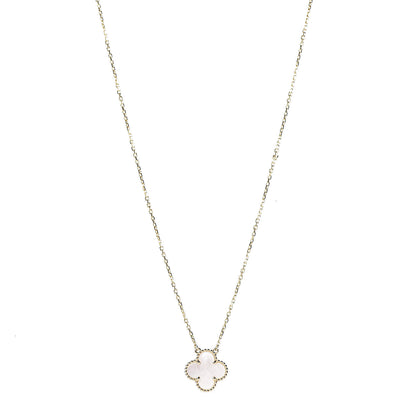 Van Cleef & Arpels 18K Yellow Gold Mother of Pearl Vintage Alhambra Pendant Necklace 1 of 6