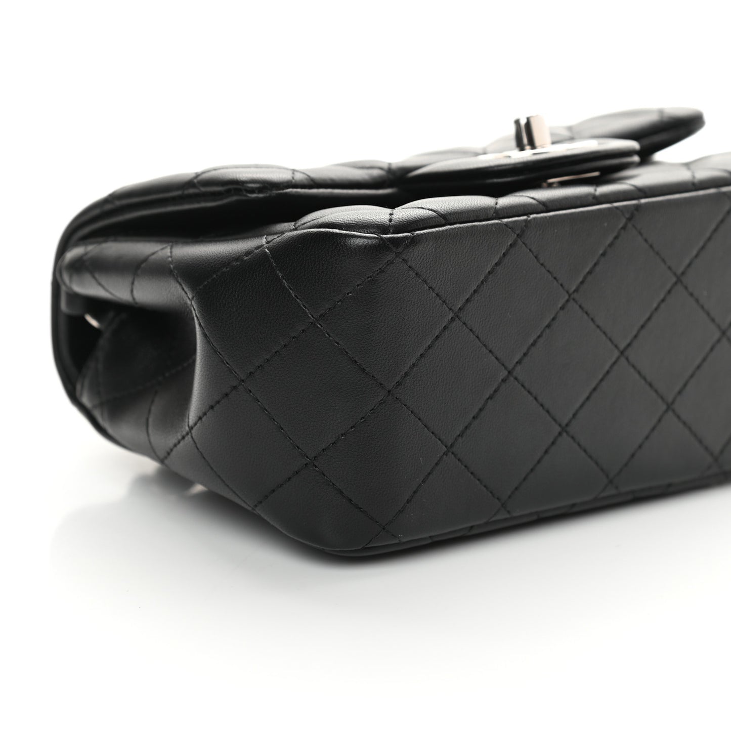 Lambskin Quilted Mini Square Flap Black