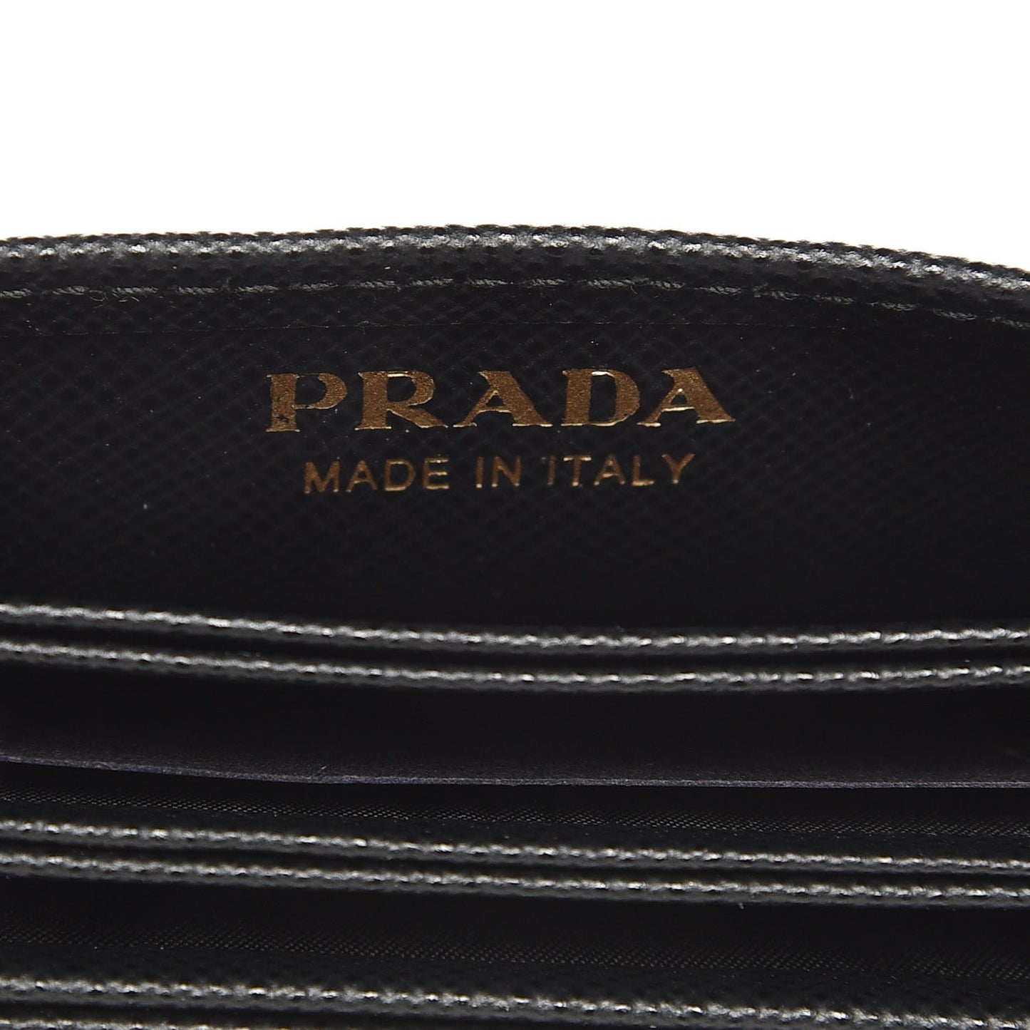 Saffiano Metal Gusseted Card Holder Black