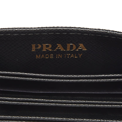 Prada Saffiano Metal Gusseted Card Holder Black 5 of 7