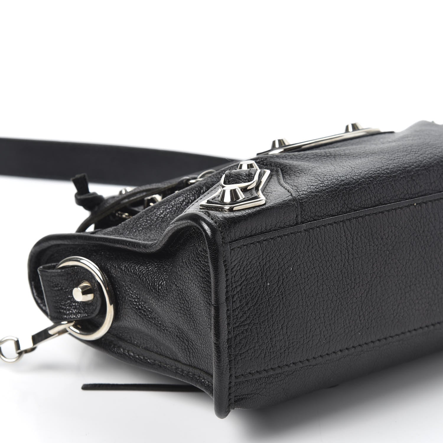 Balenciaga Chevre Silver Metallic Edge Hardware Mini City Black 5 of 9