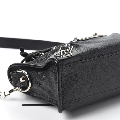 Balenciaga Chevre Silver Metallic Edge Hardware Mini City Black 5 of 9