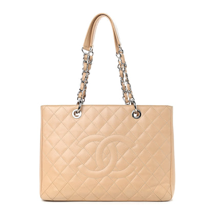 Chanel Caviar Quilted Grand Shopping Tote GST Beige Clair 1 of 10