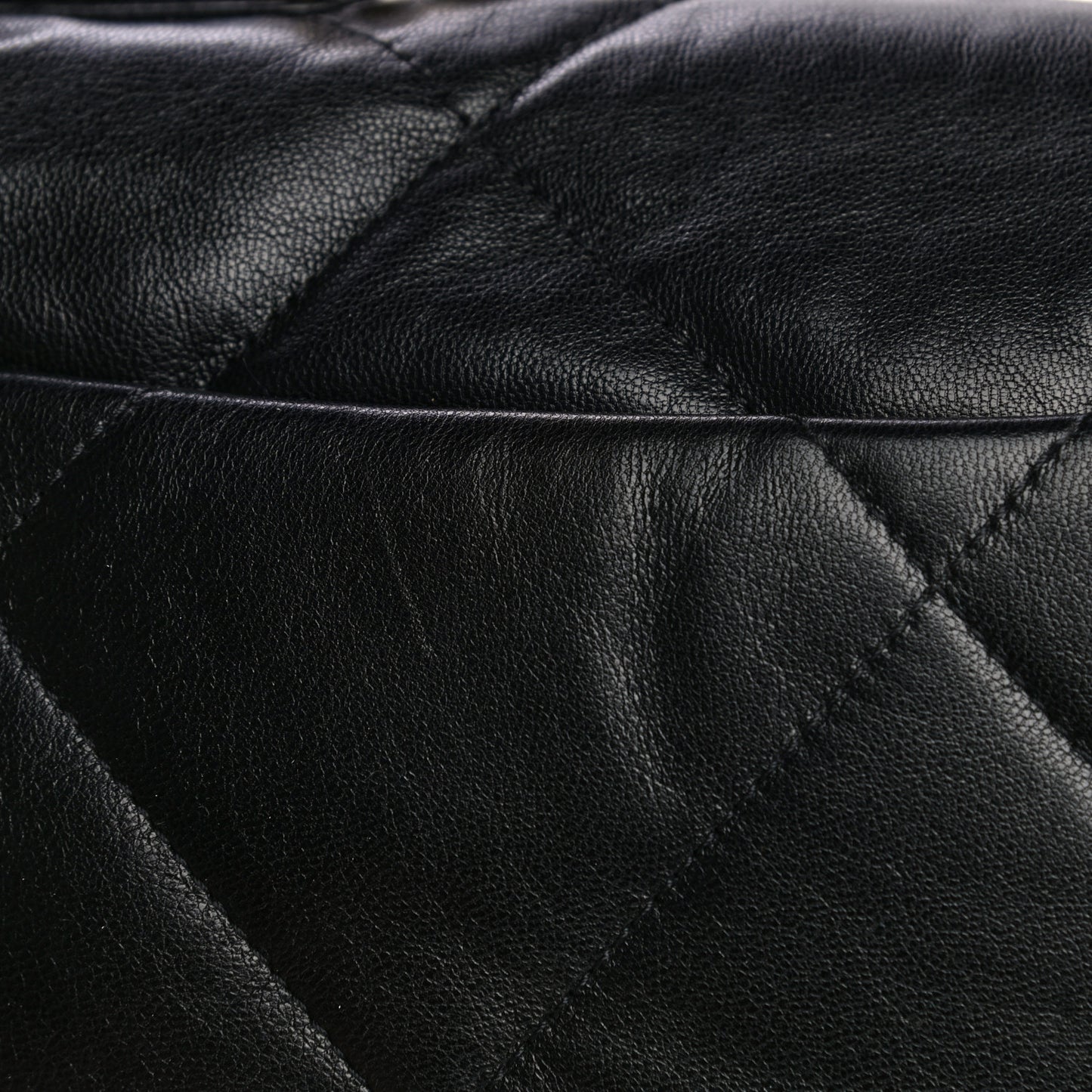 Shiny Goatskin Quilted Medium Chanel 19 Flap Black