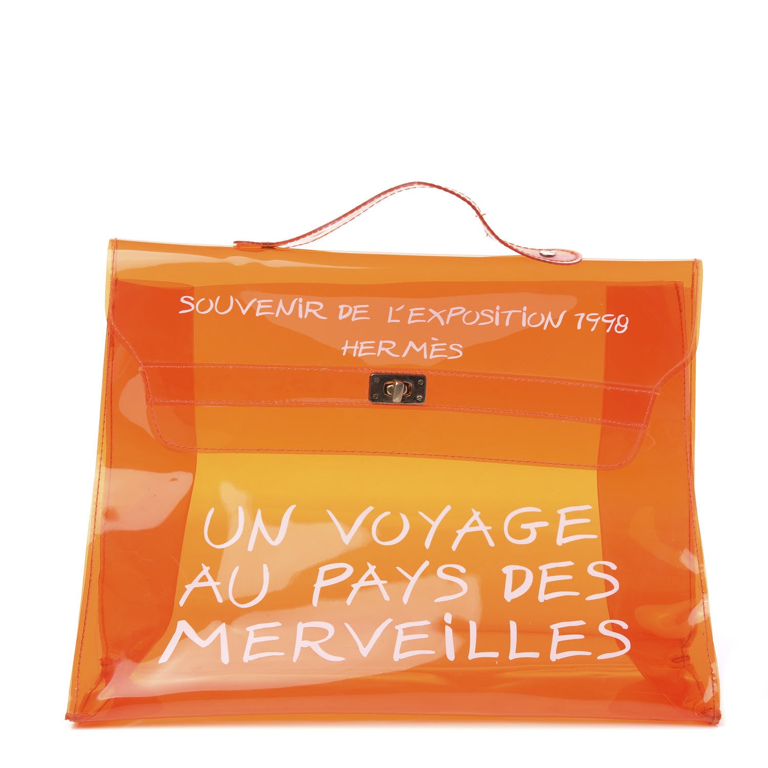Hermes Vinyl Souvenir De L'Exposition Kelly Orange 1 of 7